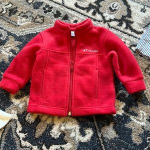 Columbia RED 6-12 mths fleece jacket BOY/GIRL